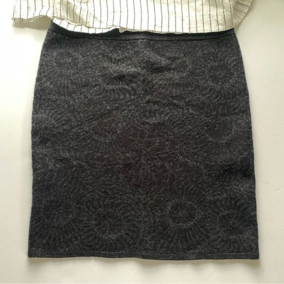 Eileen Fisher Wool Floral Print Knit Pencil Skirt Medium - Picture 2 of 9